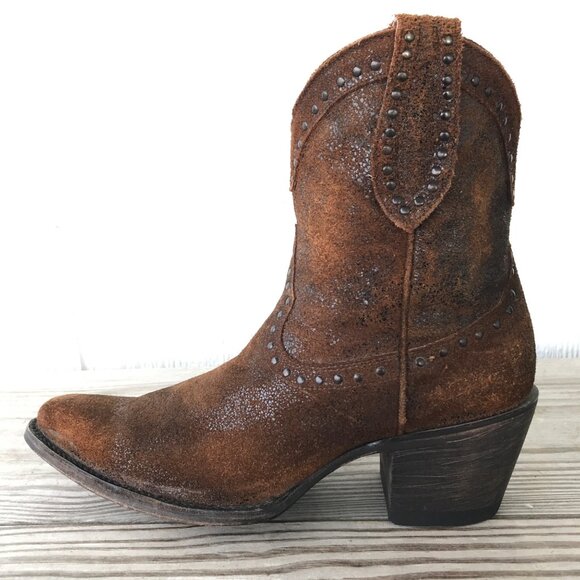 Idyllwind Glazed Roughout Outseam Studs Womens Western Ankle Boots 8 B IDL038-1 - Picture 9 of 14